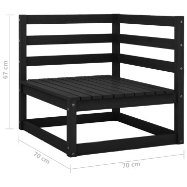 vidaXL Σαλόνι Κήπου 9 τεμ. από Μασίφ Ξύλο Πεύκου 70x70x67cm