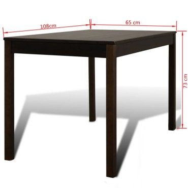 Ξύλινη Τραπεζαρία με 4 Καρέκλες Καφέ 108x65x73cm