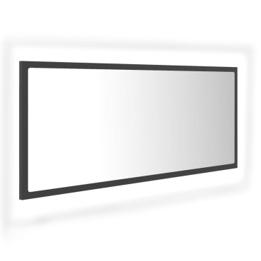 vidaXL Καθρέφτης Μπάνιου με LED Γκρι 100x8,5x37cm από Ακρυλικός 1 τεμ.