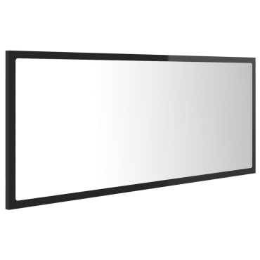 vidaXL Καθρέφτης Μπάνιου με LED Γυαλ. Μαύρο 100x8,5x37cm Ακρυλικός 1 τεμ.