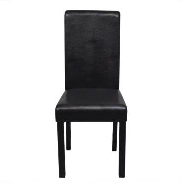 vidaXL Καρέκλες Τραπεζαρίας 4 τεμ. Μαύρες από Συνθετικό Δέρμα 42x54,5x96cm