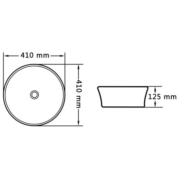 vidaXL Νιπτήρας Λευκός 41 x 12,5 εκ. Κεραμικός