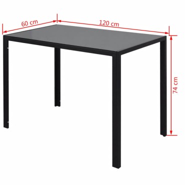 vidaXL Σετ Τραπεζαρίας 7 τεμ. Μαύρο 120x60x74cm