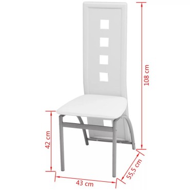 vidaXL Καρέκλες Τραπεζαρίας 2 τεμ. Λευκές από Συνθετικό Δέρμα 43x55,5x108cm