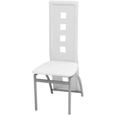 vidaXL Καρέκλες Τραπεζαρίας 4 τεμ. Λευκές από Συνθετικό Δέρμα 43x55,5x108cm