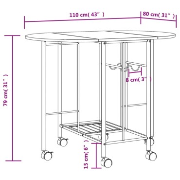 vidaXL Σετ Τραπεζαρίας Πτυσσόμενο 5 τεμ. από MDF 110x80x79cm