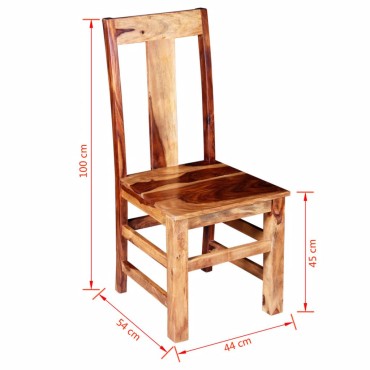 vidaXL Καρέκλες Τραπεζαρίας 2 τεμ. από Μασίφ Ξύλο Sheesham 44x54x100cm