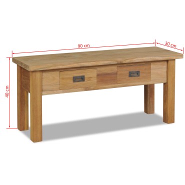 vidaXL Πάγκος Χολ 90x30x40cm από Μασίφ Ξύλο Teak 1 τεμ.