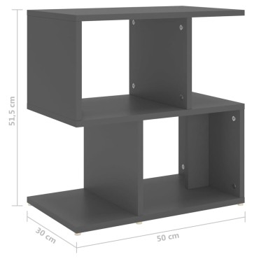 vidaXL Κομοδίνο Γκρι 50x30x51,5cm από Επεξ. Ξύλο 1 τεμ.