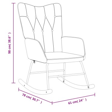 vidaXL Κουνιστή Πολυθρόνα Κρεμ Υφασμάτινη 61x78x98cm 1 τεμ.