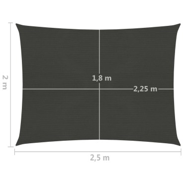 vidaXL Πανί Σκίασης Ανθρακί 2 x 2,5 μ. από HDPE 160 γρ./μ²