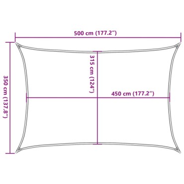 vidaXL Πανί Σκίασης Ανθρακί 3,5 x 5 μ. από HDPE 160 γρ./μ²