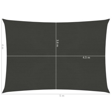 vidaXL Πανί Σκίασης Ανθρακί 4 x 5 μ. από HDPE 160 γρ./μ²