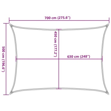 vidaXL Πανί Σκίασης Ανθρακί 5 x 7 μ. από HDPE 160 γρ./μ²