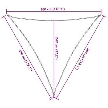 vidaXL Πανί Σκίασης Ανθρακί 3 x 3 x 3 μ. από HDPE 160 γρ./μ²