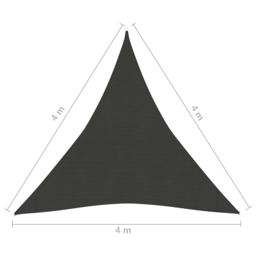 vidaXL Πανί Σκίασης Ανθρακί 4 x 4 x 4 μ. από HDPE 160 γρ/μ²