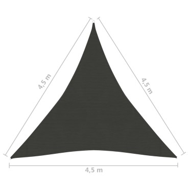 vidaXL Πανί Σκίασης Ανθρακί 4,5 x 4,5 x 4,5 μ. από HDPE 160 γρ./μ²