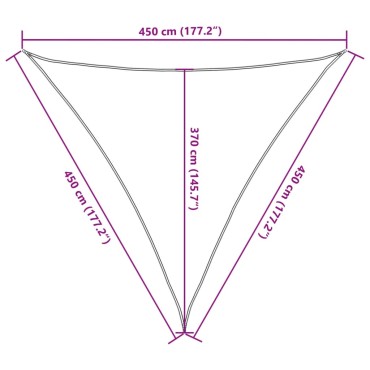 vidaXL Πανί Σκίασης Ανθρακί 4,5 x 4,5 x 4,5 μ. από HDPE 160 γρ./μ²