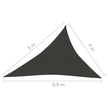 vidaXL Πανί Σκίασης Ανθρακί 4 x 5 x 6,8 μ. από HDPE 160 γρ./μ²