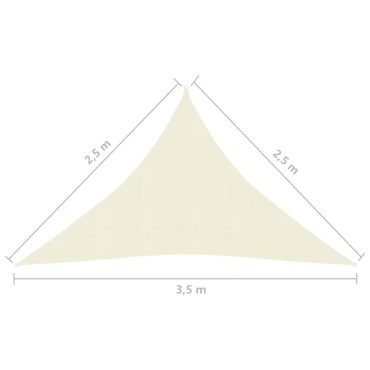 vidaXL Πανί Σκίασης Κρεμ 2,5 x 2,5 x 3,5 μ. από HDPE 160 γρ/μ²