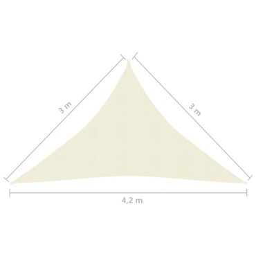 vidaXL Πανί Σκίασης Κρεμ 3 x 3 x 4,2 μ. από HDPE 160 γρ/μ²