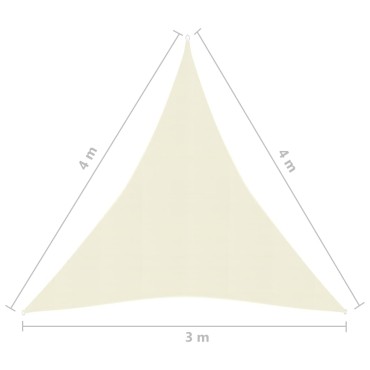 vidaXL Πανί Σκίασης Κρεμ 3 x 4 x 4 μ. από HDPE 160 γρ./μ²