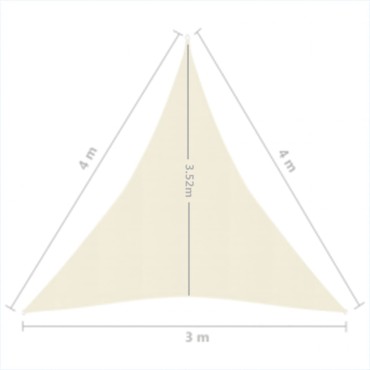 vidaXL Πανί Σκίασης Κρεμ 3 x 4 x 4 μ. από HDPE 160 γρ./μ²