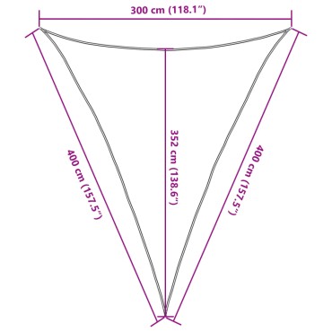 vidaXL Πανί Σκίασης Κρεμ 3 x 4 x 4 μ. από HDPE 160 γρ./μ²