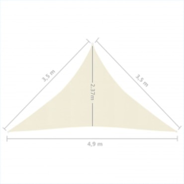 vidaXL Πανί Σκίασης Κρεμ 3,5 x 3,5 x 4,9 μ. από HDPE 160 γρ./μ²