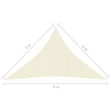 vidaXL Πανί Σκίασης Κρεμ 5 x 5 x 6 μ. από HDPE 160 γρ./μ²