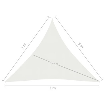 vidaXL Πανί Σκίασης Λευκό 3 x 3 x 3 μ. από HDPE 160 γρ/μ²