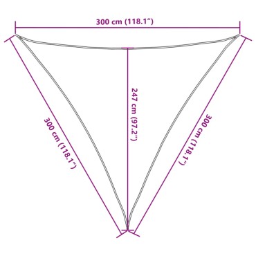 vidaXL Πανί Σκίασης Λευκό 3 x 3 x 3 μ. από HDPE 160 γρ/μ²