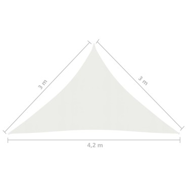 vidaXL Πανί Σκίασης Λευκό 3 x 3 x 4,2 μ. από HDPE 160 γρ/μ²