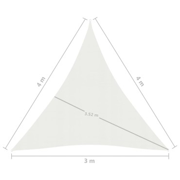 vidaXL Πανί Σκίασης Λευκό 3 x 4 x 4 μ. από HDPE 160 γρ./μ²