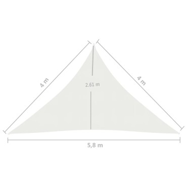 vidaXL Πανί Σκίασης Λευκό 4 x 4 x 5,8 μ. από HDPE 160 γρ./μ²