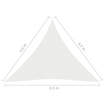 vidaXL Πανί Σκίασης Λευκό 4,5 x 4,5 x 4,5 μ. από HDPE 160 γρ./μ²