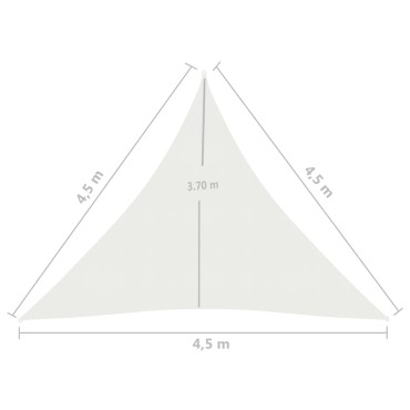 vidaXL Πανί Σκίασης Λευκό 4,5 x 4,5 x 4,5 μ. από HDPE 160 γρ./μ²