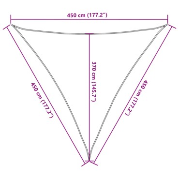 vidaXL Πανί Σκίασης Λευκό 4,5 x 4,5 x 4,5 μ. από HDPE 160 γρ./μ²