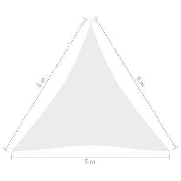 vidaXL Πανί Σκίασης Λευκό 5 x 6 x 6 μ. από HDPE 160 γρ./μ²