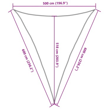 vidaXL Πανί Σκίασης Λευκό 5 x 6 x 6 μ. από HDPE 160 γρ./μ²