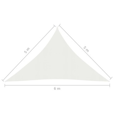 vidaXL Πανί Σκίασης Λευκό 5 x 5 x 6 μ. από HDPE 160 γρ./μ²