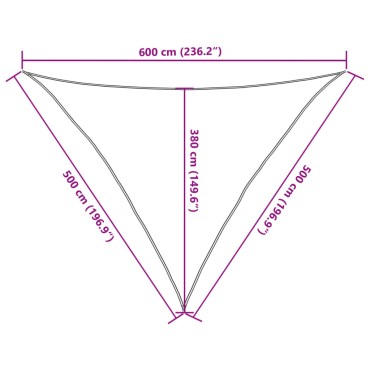 vidaXL Πανί Σκίασης Λευκό 5 x 5 x 6 μ. από HDPE 160 γρ./μ²