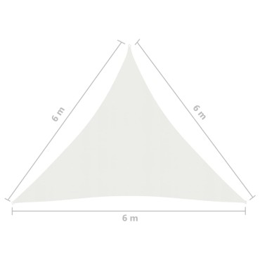 vidaXL Πανί Σκίασης Λευκό 6 x 6 x 6 μ. από HDPE 160 γρ./μ²