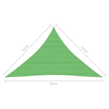 vidaXL Πανί Σκίασης Ανοιχτό Πράσινο 3,5x3,5x4,9 μ. από HDPE 160 γρ./μ²