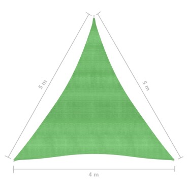 vidaXL Πανί Σκίασης Ανοιχτό Πράσινο 4 x 5 x 5 μ. από HDPE 160 γρ./μ²