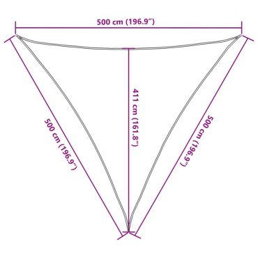 vidaXL Πανί Σκίασης Ανοιχτό Πράσινο 5 x 5 x 5 μ. από HDPE 160 γρ./μ²