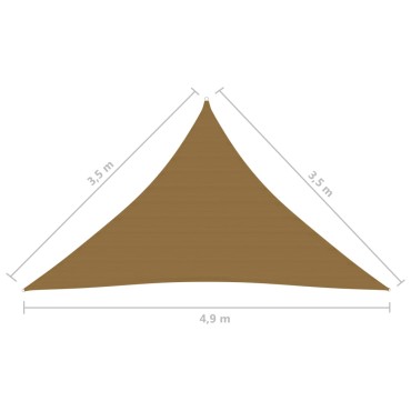 vidaXL Πανί Σκίασης Taupe 3,5 x 3,5 x 4,9 μ. από HDPE 160 γρ./μ²