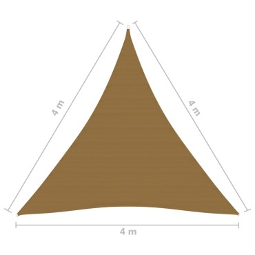 vidaXL Πανί Σκίασης Taupe 4 x 4 x 4 μ. από HDPE 160 γρ./μ²