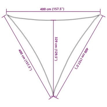 vidaXL Πανί Σκίασης Taupe 4 x 4 x 4 μ. από HDPE 160 γρ./μ²