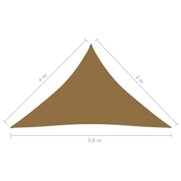 vidaXL Πανί Σκίασης Taupe 4 x 4 x 5,8 μ. από HDPE 160 γρ./μ²